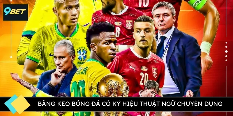 Bảng kèo bóng đá có ký hiệu thuật ngữ chuyên dụng